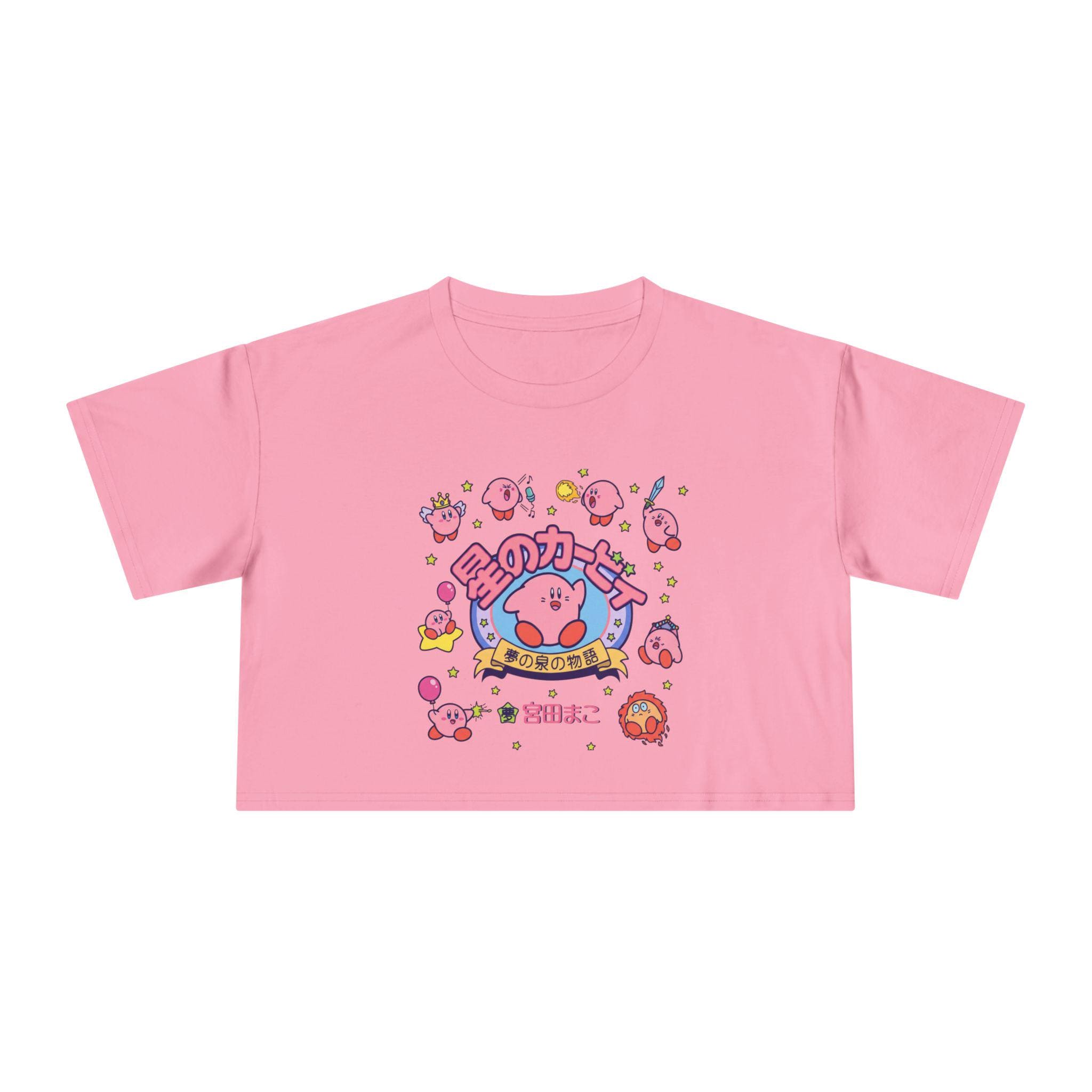 Kirby Star Cartoon Crop Tee | Retro Gamers Character Graphic Shirt - MagikaPop