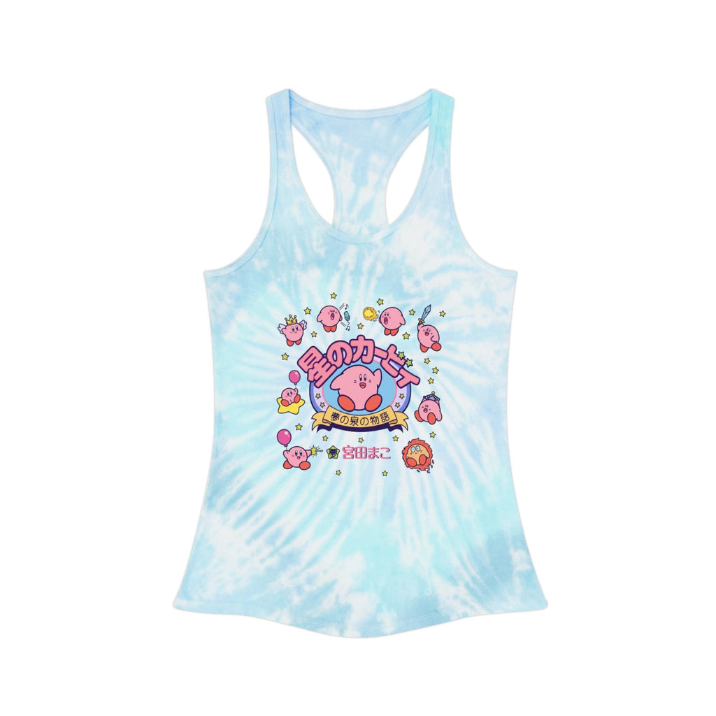 Kirby Star Characters tie dye racerback tank top | kawaii video game design - MagikaPop