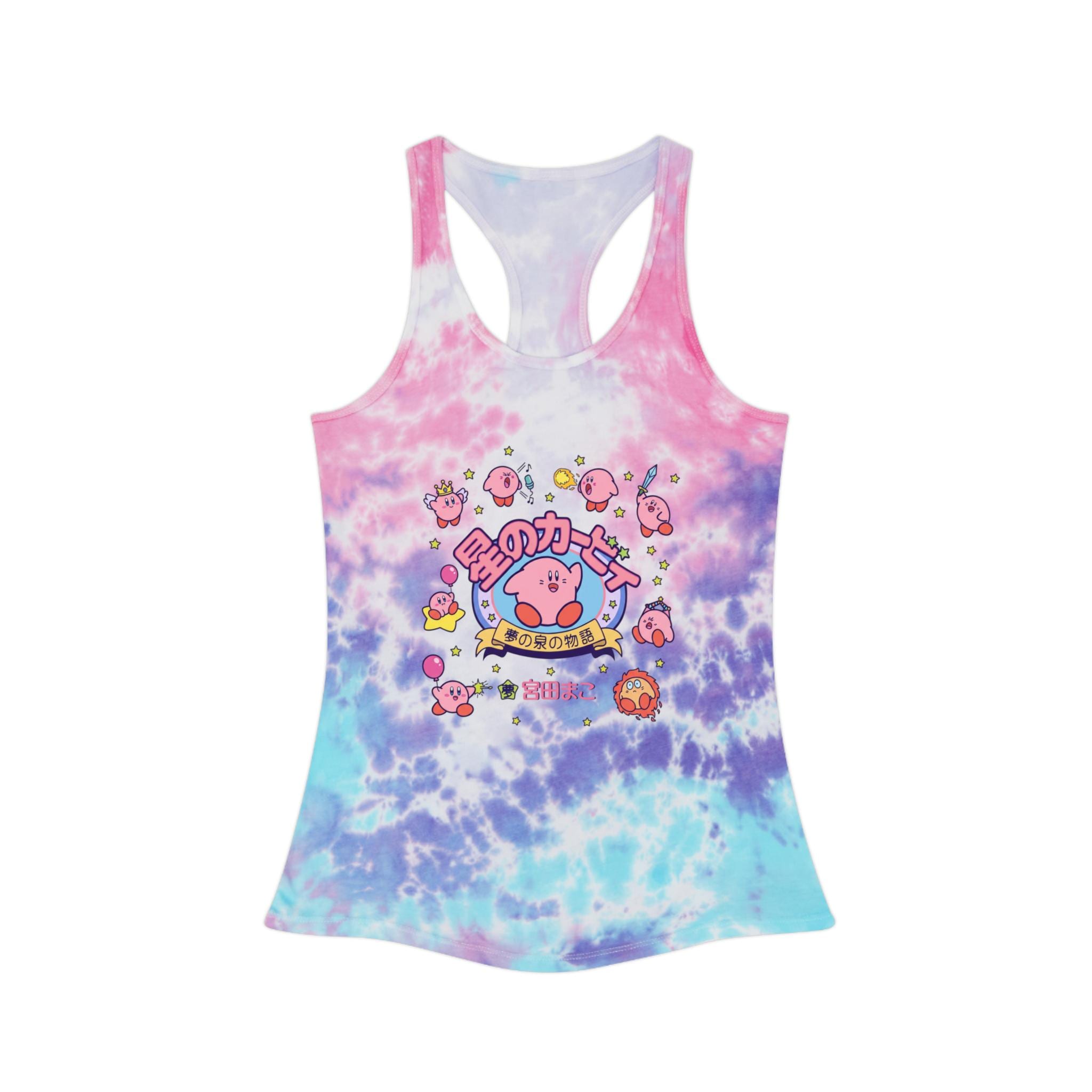 Kirby Star Characters tie dye racerback tank top | kawaii video game design - MagikaPop