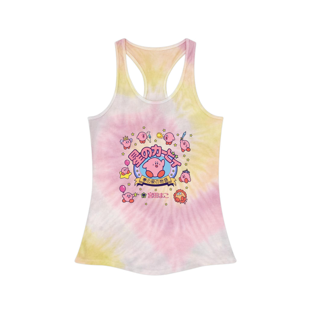 Kirby Star Characters tie dye racerback tank top | kawaii video game design - MagikaPop