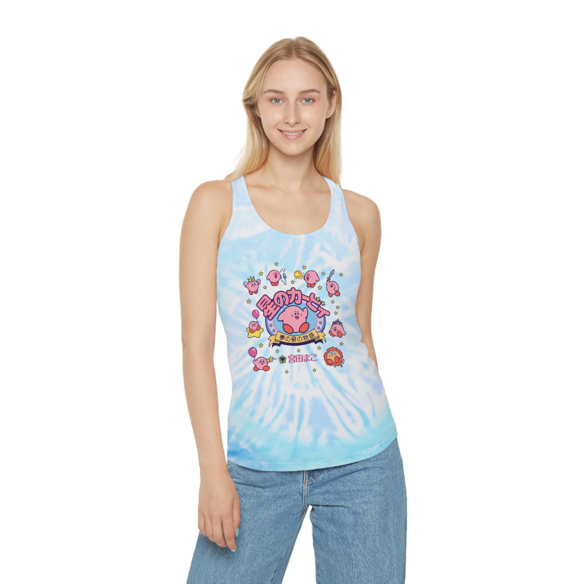 Kirby Star Characters tie dye racerback tank top | kawaii video game design - MagikaPop