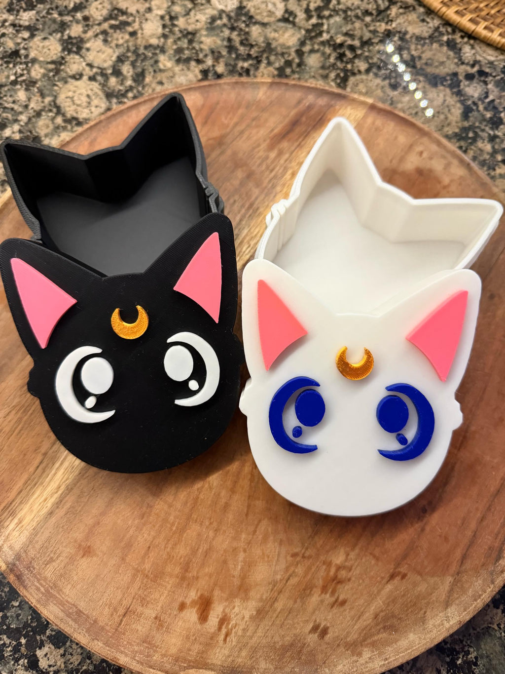 Luna Cat 3D Printed Desk Organizer, Sailor Moon Inspired Holder, Trinket Box ,Gifts for Her, Anime Lovers