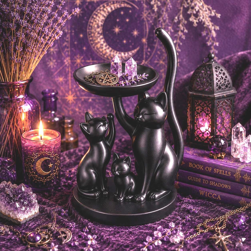 Magical Black Cat Shaped Jewelry Tray, 3D Printed, Decorative Ring Holder, Gifts for Cats Lovers, Gift for Her, Vanity Organizer