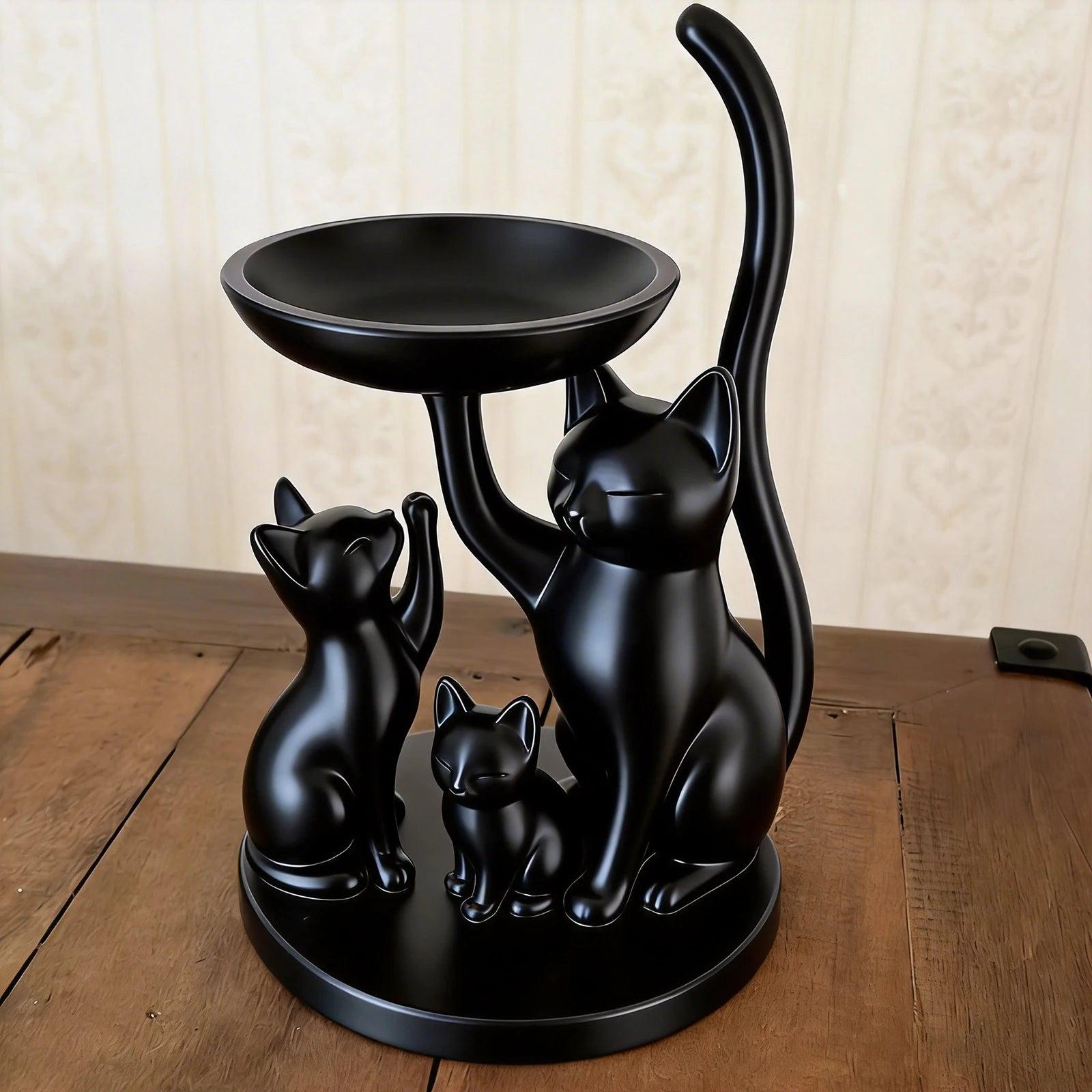 Cat Shaped Jewelry Tray 3D Printed Decorative Ring Holder, Gifts for Cats Lovers