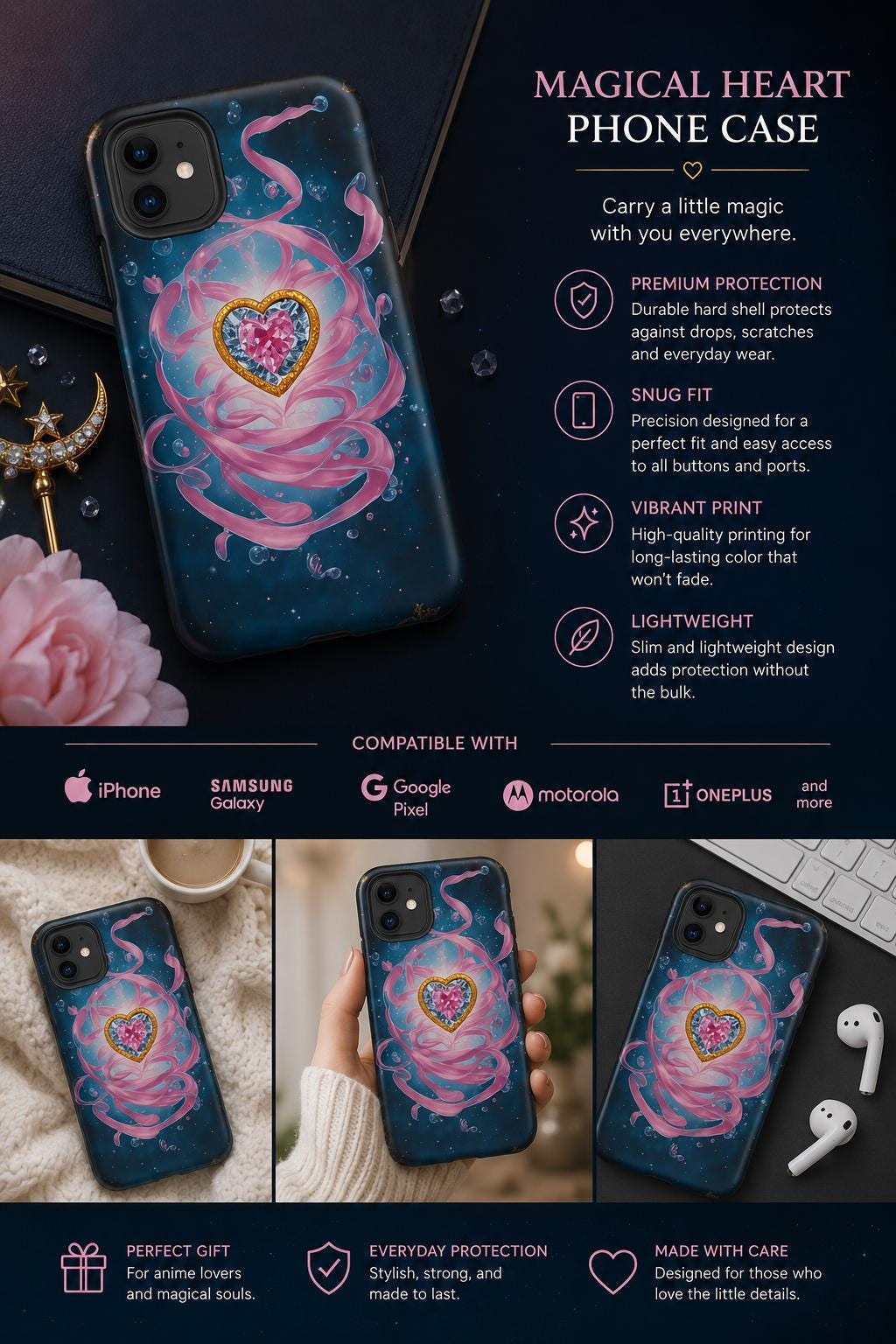 Magical Girl Brooch Transformation Tough Case for iPhone®
