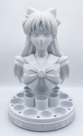 Magical Girl Makeup Brush Holder, Anime Inspired Bust Organizer, Kawaii Vanity Storage, 3D Printed Desk Decor, Cute Gift for Her