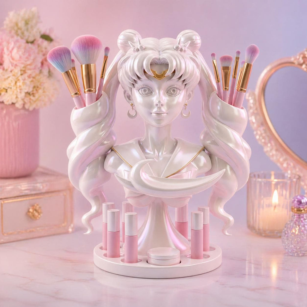 Magical Girl Makeup Brush Holder, Anime Inspired Vanity Organizer, Kawaii Desk Decor, 3D Printed Brush Holder, Unique Gift for Her