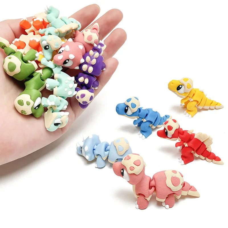 Mini 3D Printed Dinosaur Toys - Movable Joints, Flexi