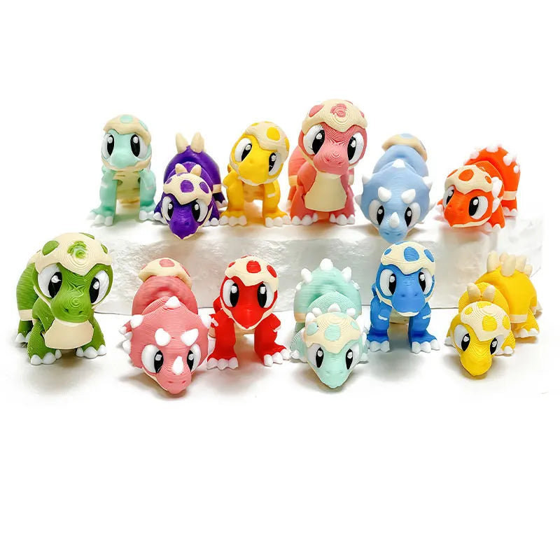 Mini 3D Printed Dinosaur Toys - Movable Joints, Flexi