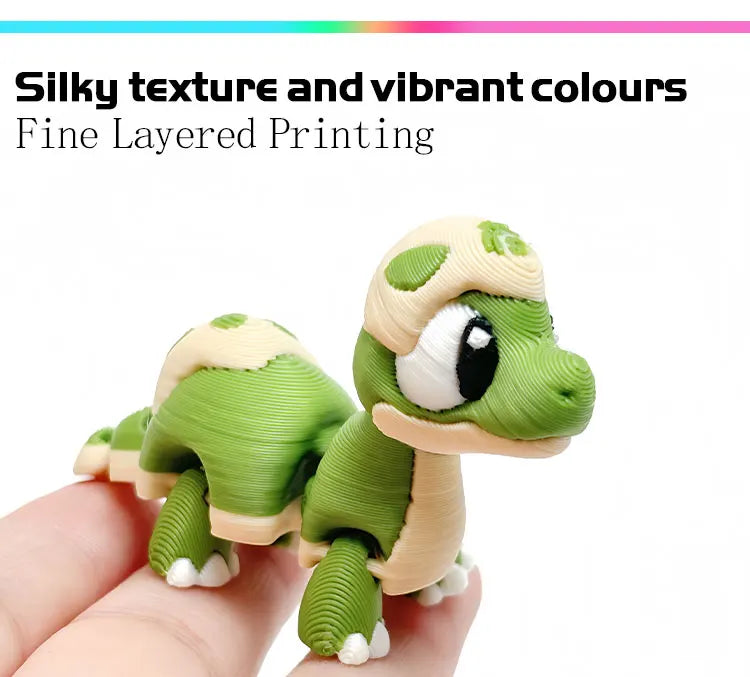 Mini 3D Printed Dinosaur Toys - Movable Joints, Flexi