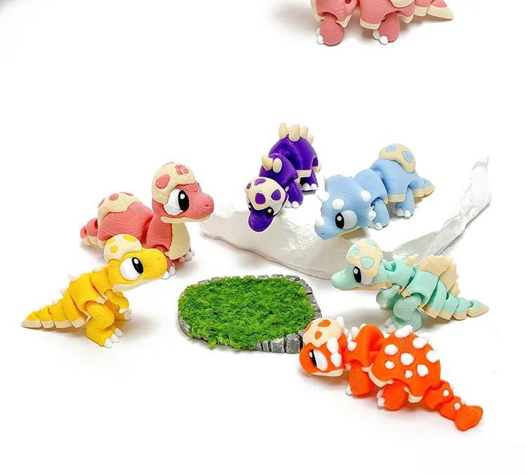 Mini 3D Printed Dinosaur Toys - Movable Joints, Flexi