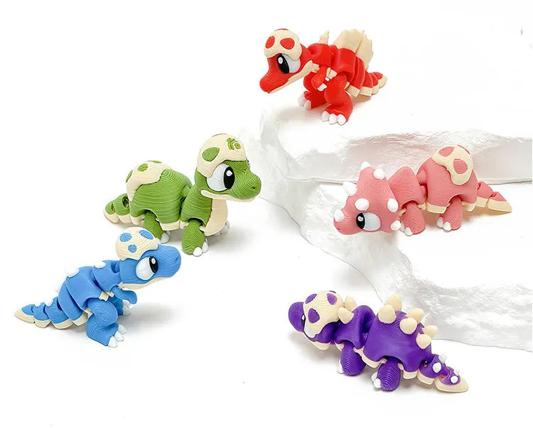 Mini 3D Printed Dinosaur Toys - Movable Joints, Flexi