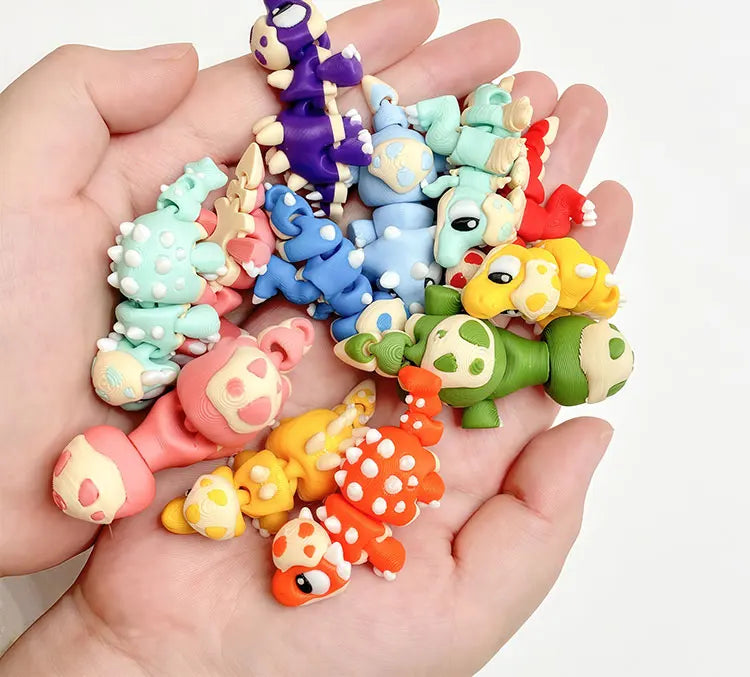 Mini 3D Printed Dinosaur Toys - Movable Joints, Flexi
