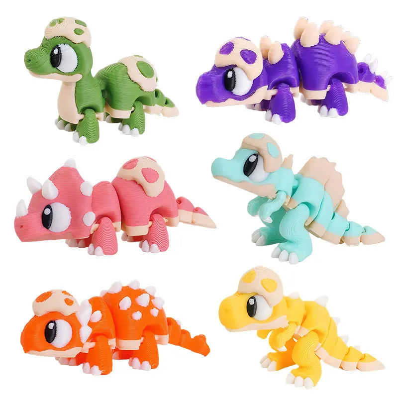 Mini 3D Printed Dinosaur Toys - Movable Joints, Flexi