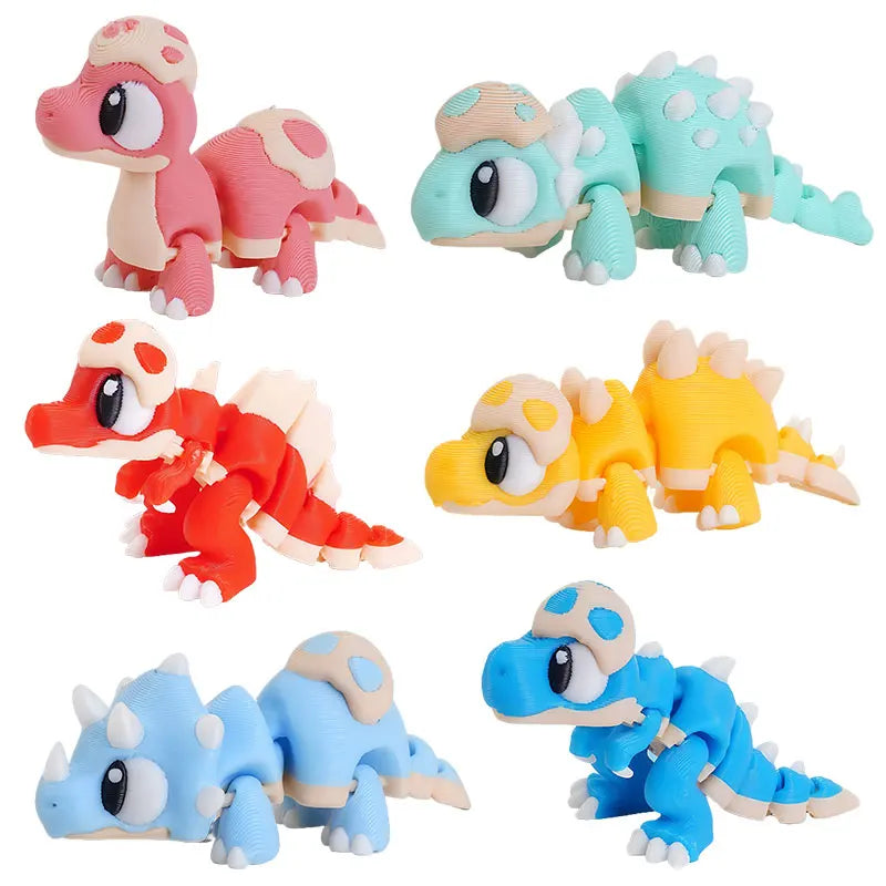 Mini 3D Printed Dinosaur Toys - Movable Joints, Flexi