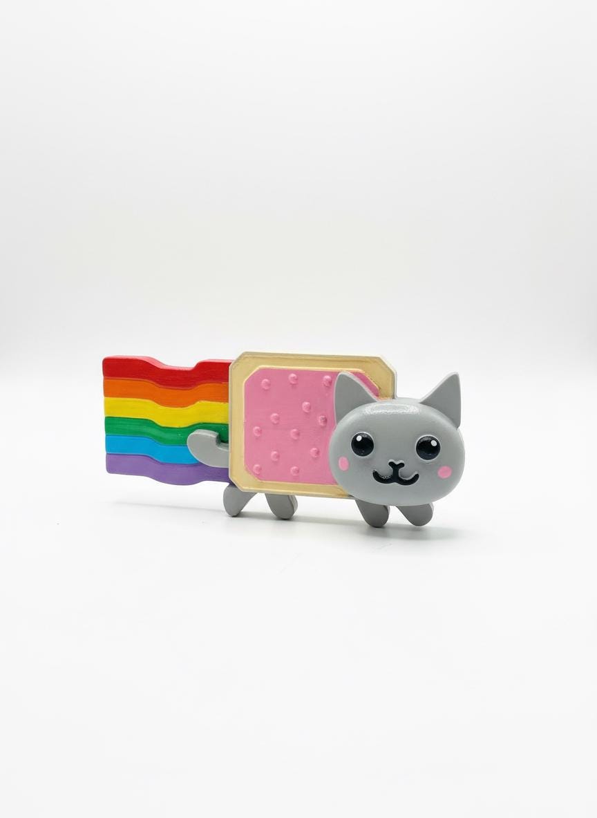 Mini Nyan Cat ,desktop display, cubicle, wall decor, kids room, Gifts , Christmas Christmas Gift3d printinggift