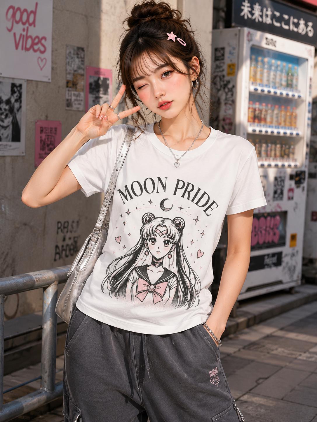 Moon Pride, Sailor Magical Girl ,Women’s cotton crew neck t-shirt