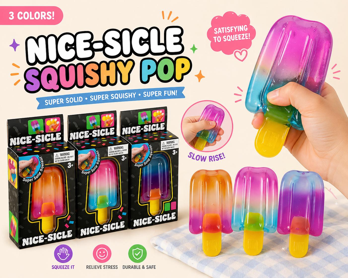 Nice-Sicle Stress Relief Squishy Cube Anti-Anxiety - MagikaPop