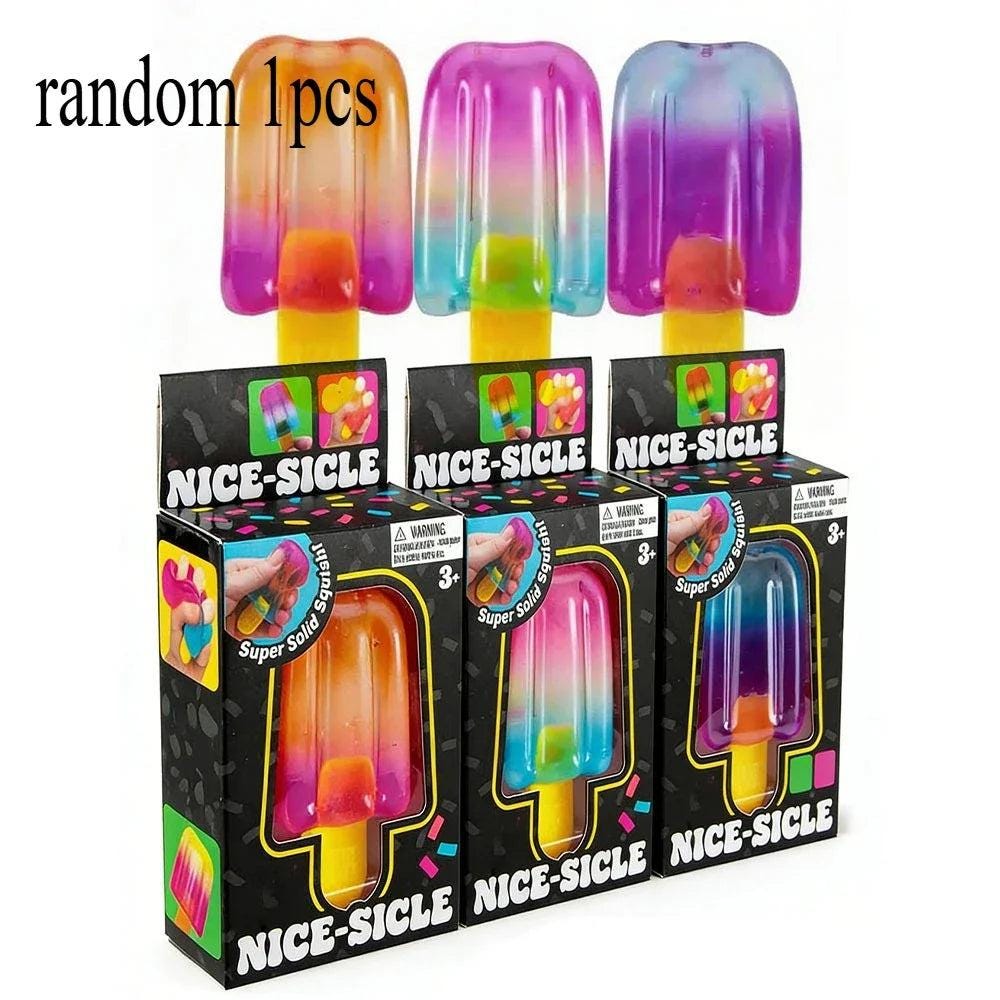 Schylling Needoh Nice Cube Sensory Nice-Sicle Stress Relief Squishy Cube Anti-Anxiety Squeeze Object For Focus ADHD Population
