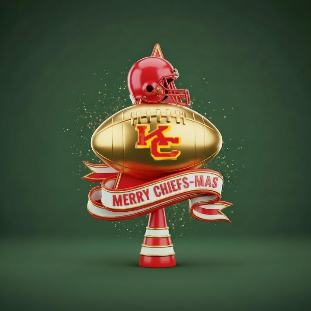 Personalized Kansas City Chiefs Christmas Tree Topper, Hand-Painted 3D Printed