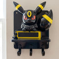 Personalized Umbreon Shelf with Hooks, Pocket Monster Key Holder, 3D Printed, Anime Art