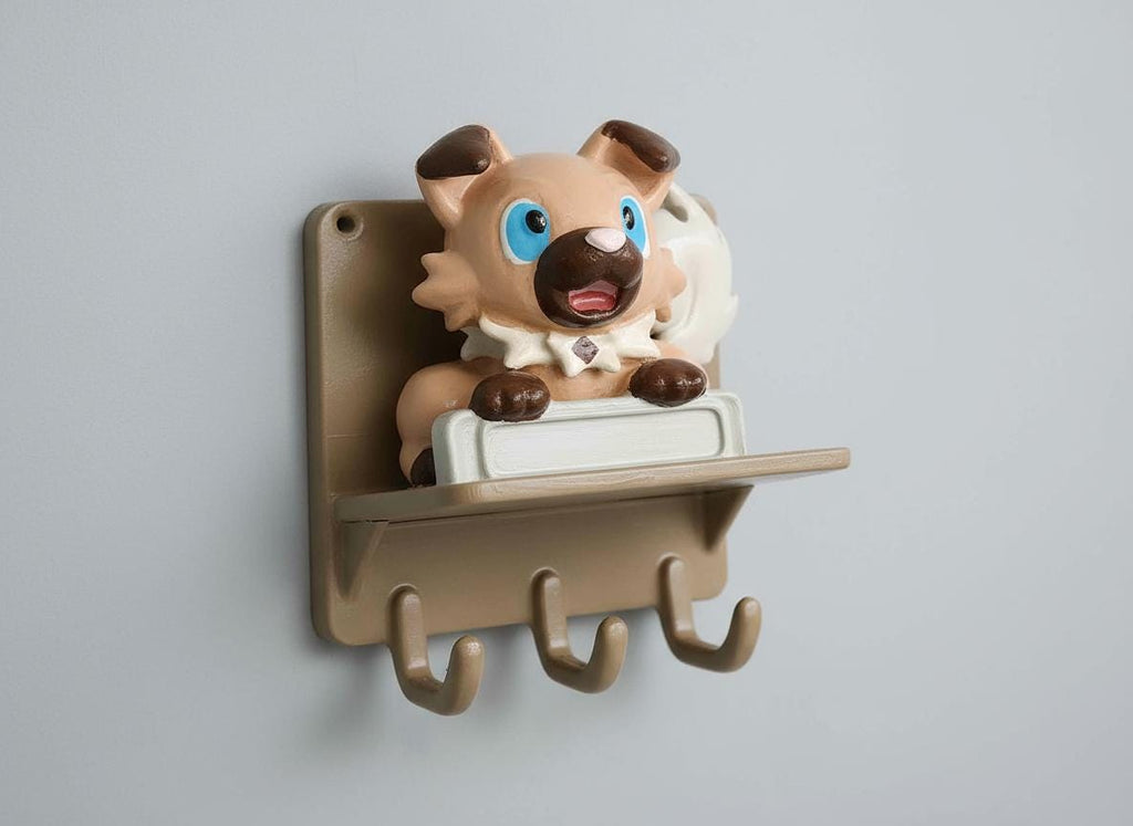 Personalized Wall Decor , shelf with hooks , RockRuff Pokemon , 3d printing, customizable