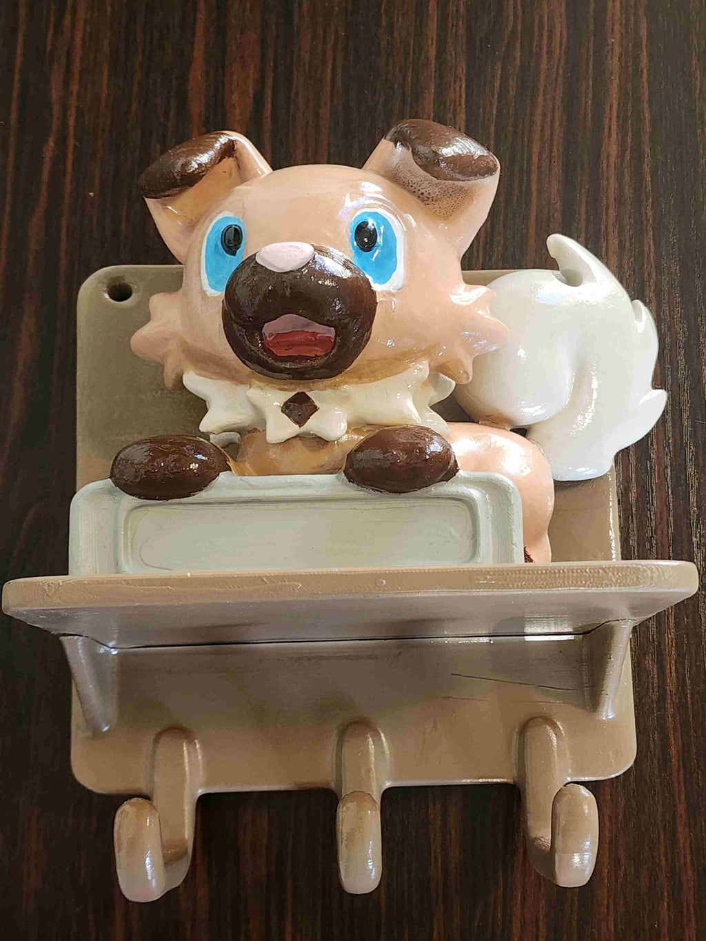 Personalized Wall Decor , shelf with hooks , RockRuff Pokemon , 3d printing, customizable
