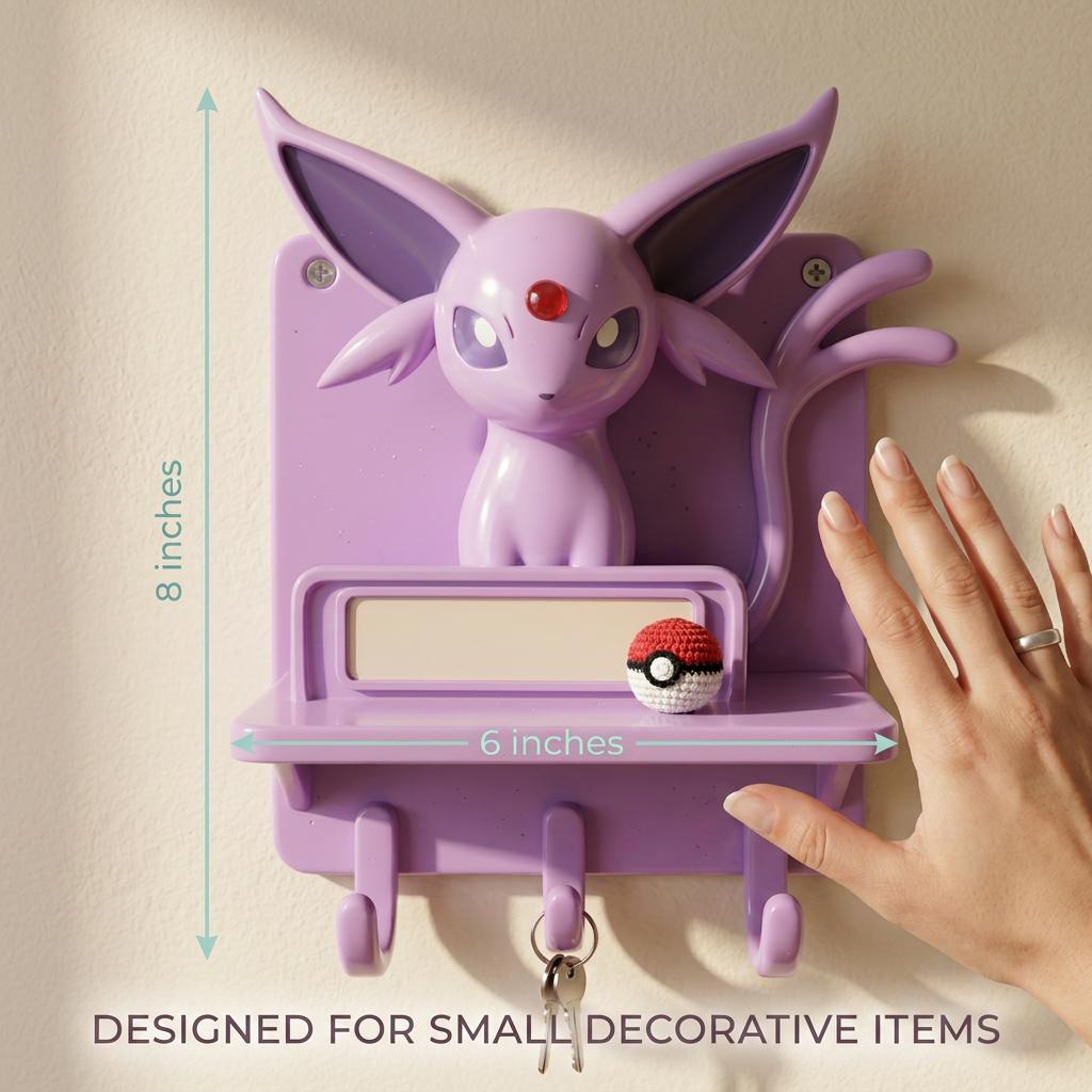 Personalized shelf with hooks , Espeon Pocket Monster