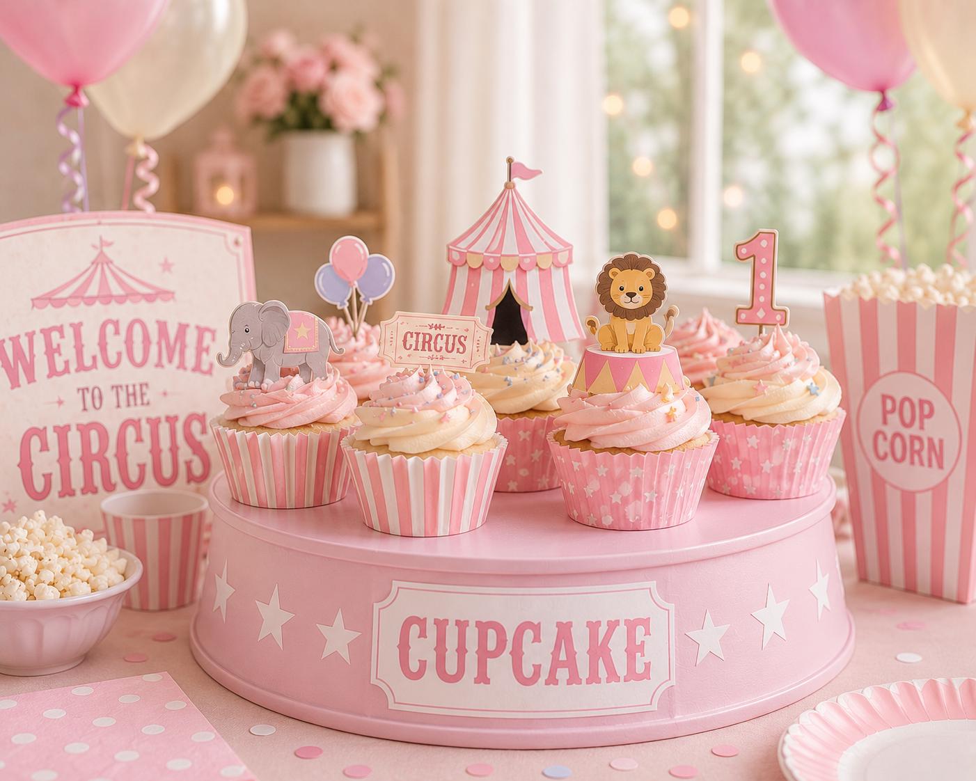 Pink Cake Riser Stand, 7 inches , Circus Party Prop, Cupcake Stand