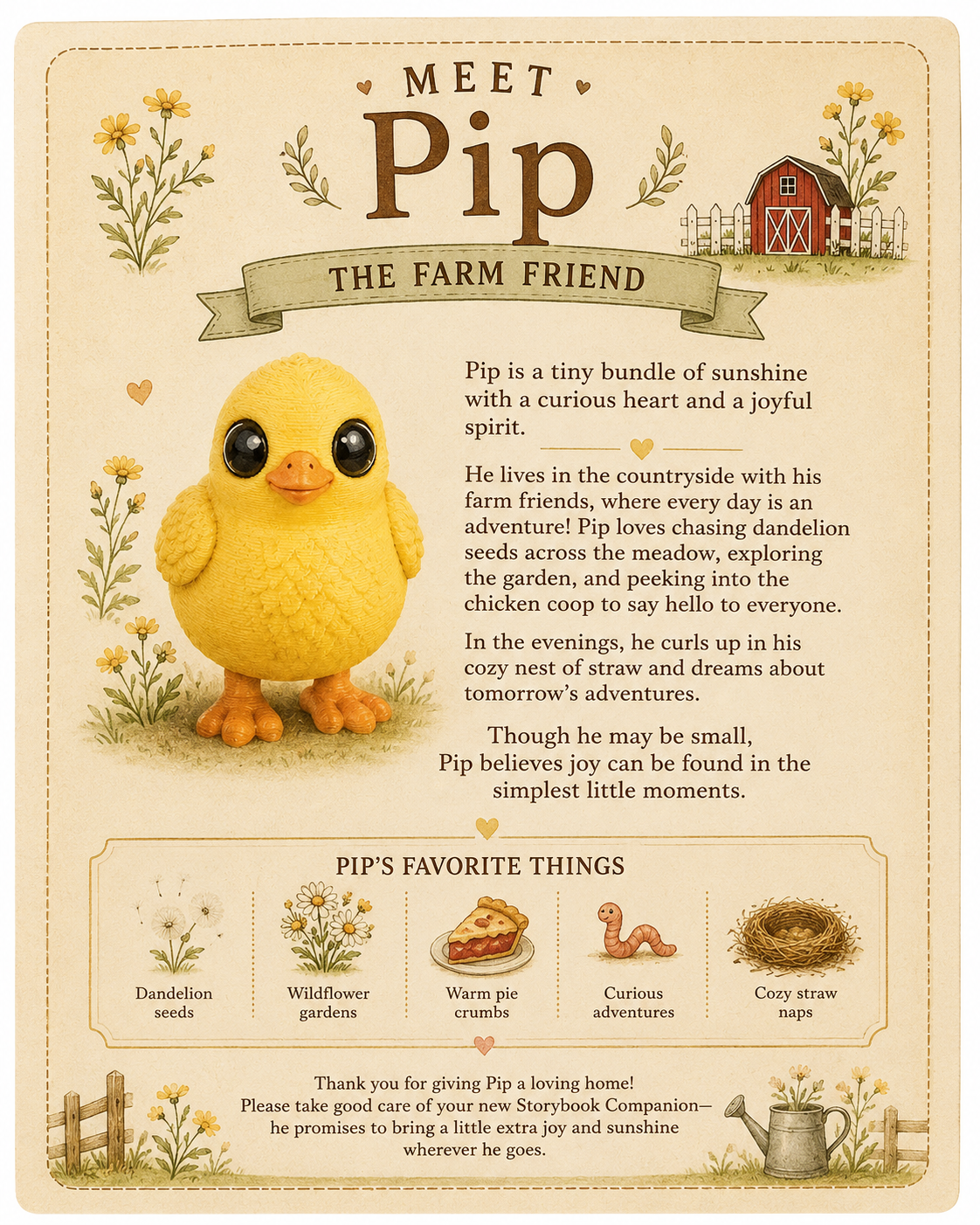 Pip the Meadow Chick | Adopt a Pet Gift