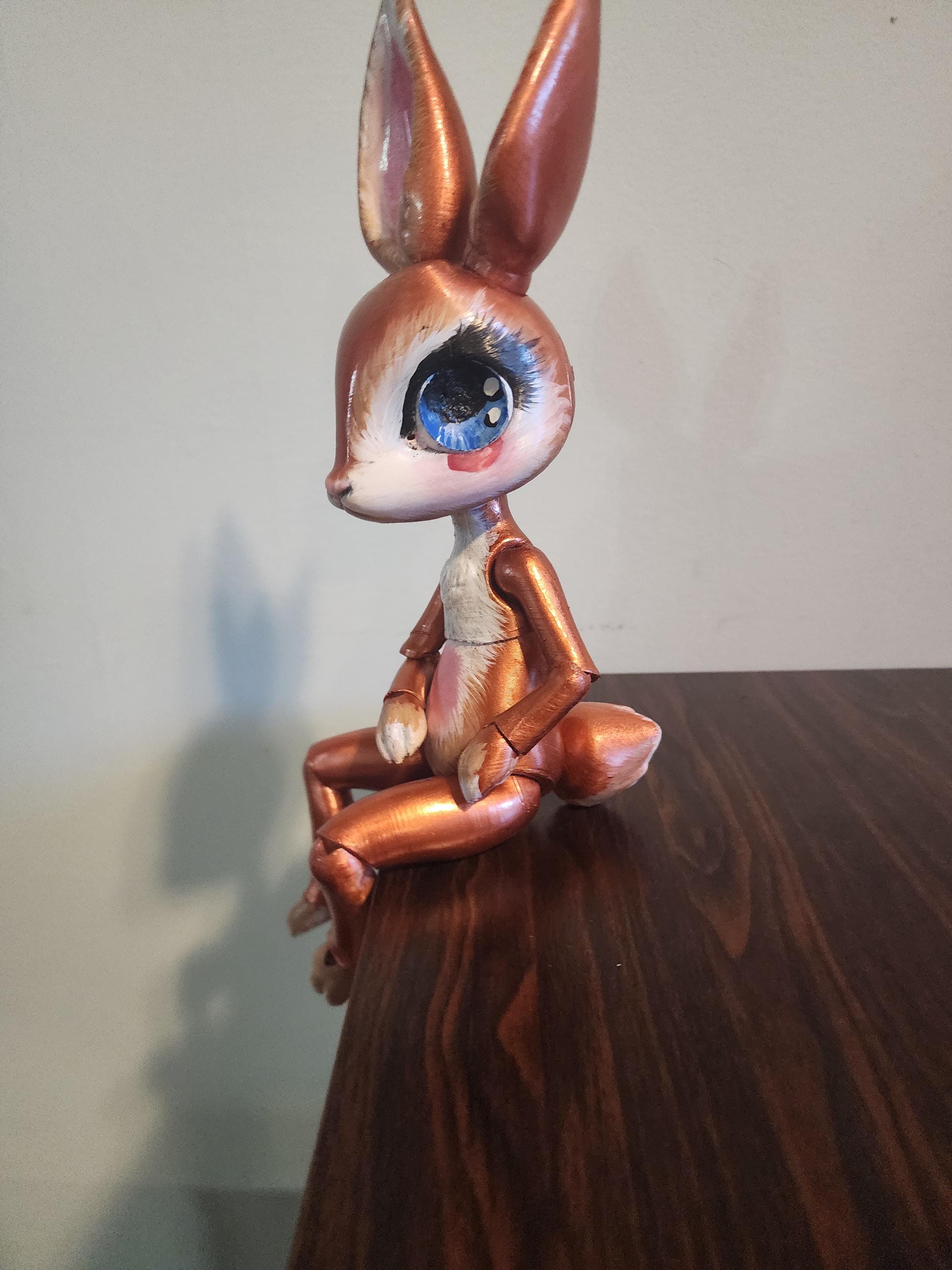 Poseable Bunny BJD Doll – Rustic Brown Mica Powder, Nursery Decor