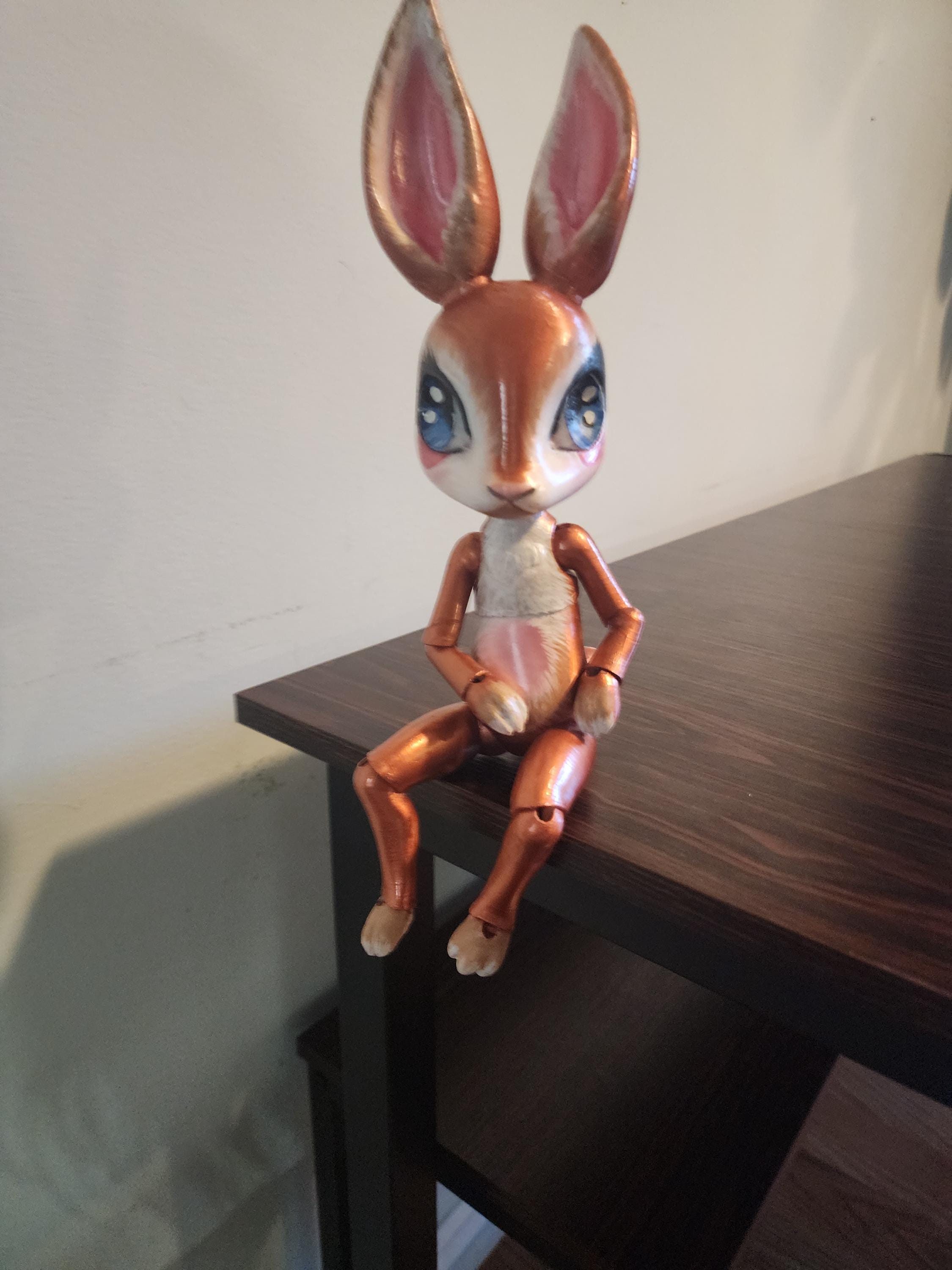 Poseable Bunny BJD Doll – Rustic Brown Mica Powder, Nursery Decor