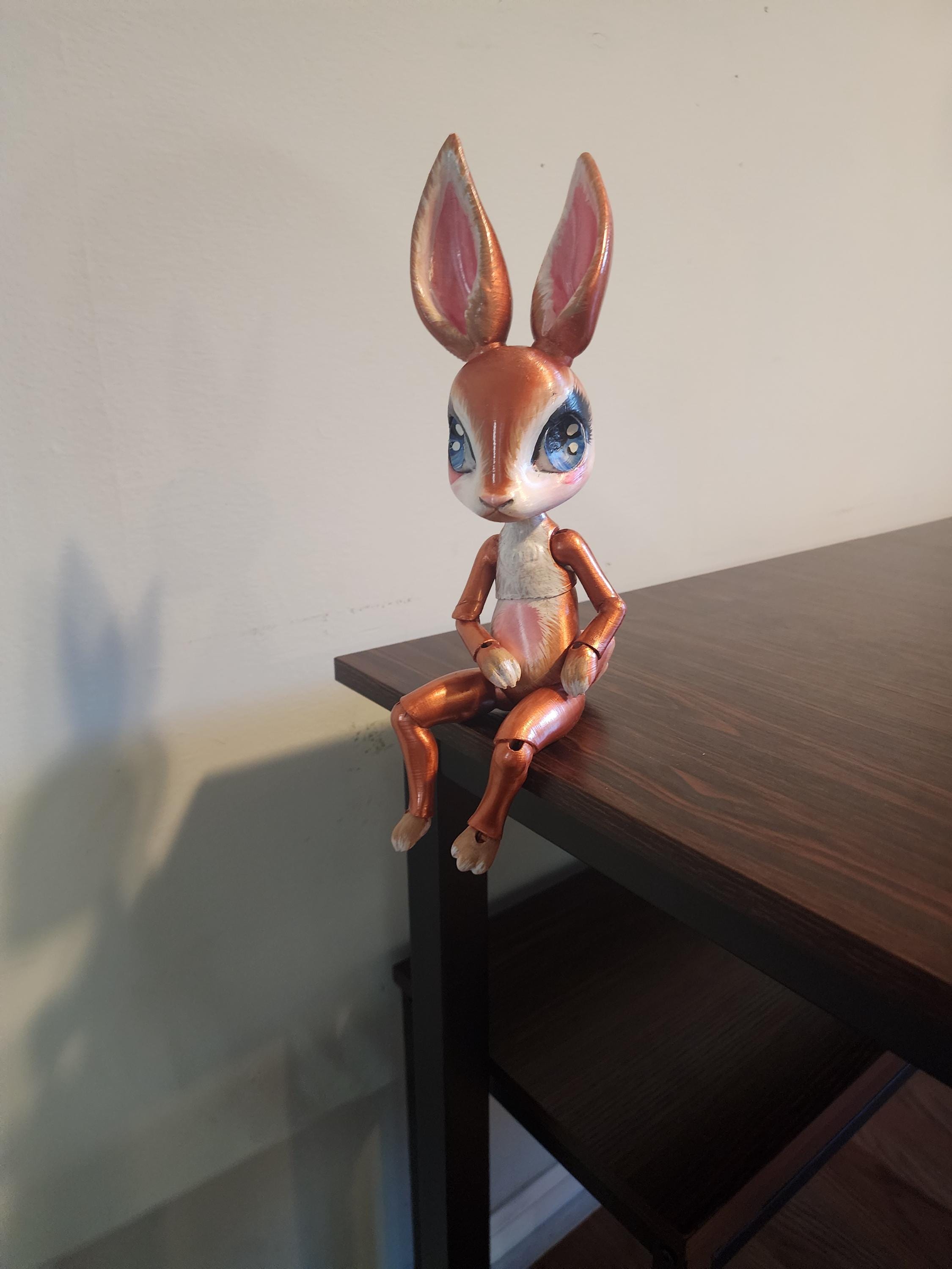 Poseable Bunny BJD Doll – Rustic Brown Mica Powder, Nursery Decor