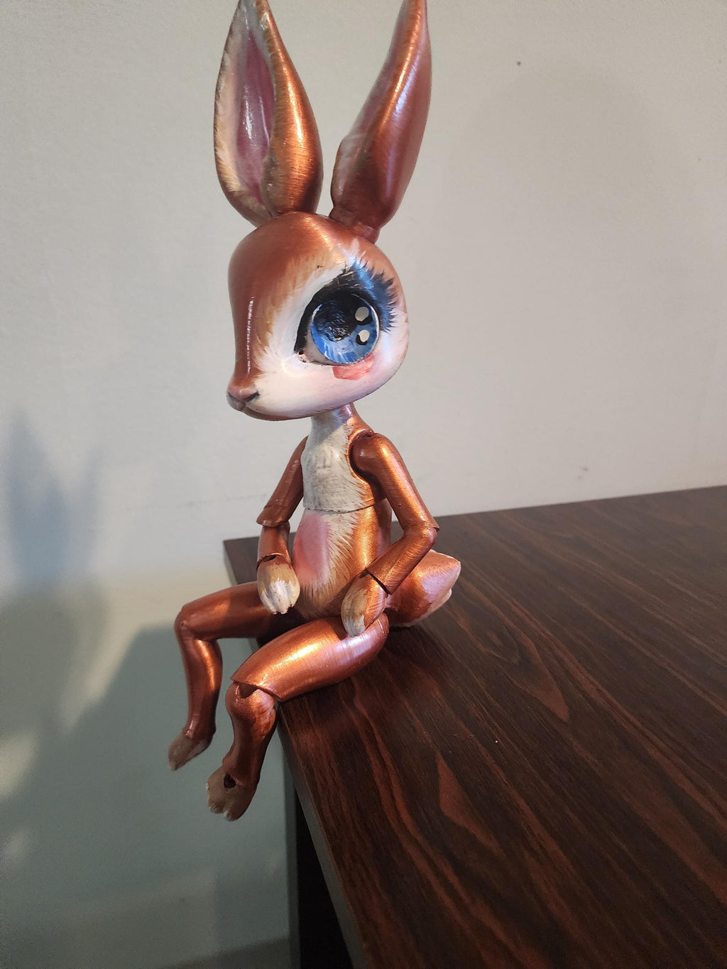 Poseable Bunny BJD Doll – Rustic Brown Mica Powder, Nursery Decor