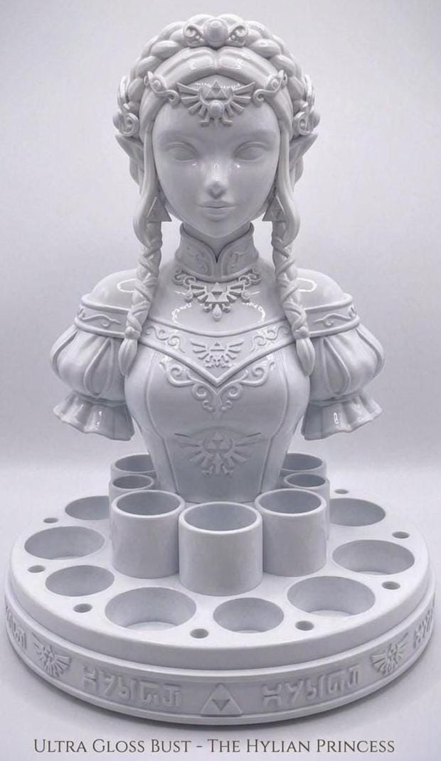 Princess-Inspired Makeup Organizer | Fantasy Vanity Holder | Gamer Girl ,D Kawaii Decor, Garage Kit, Hylian
