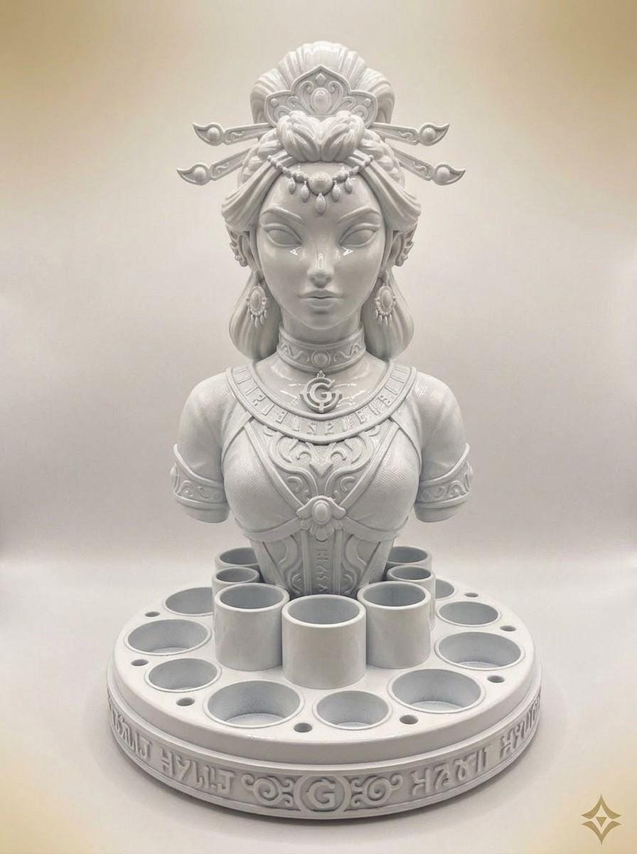 Princess-Inspired Makeup Organizer | Fantasy Vanity Holder | Gamer Girl Desk Decor Garage Kit