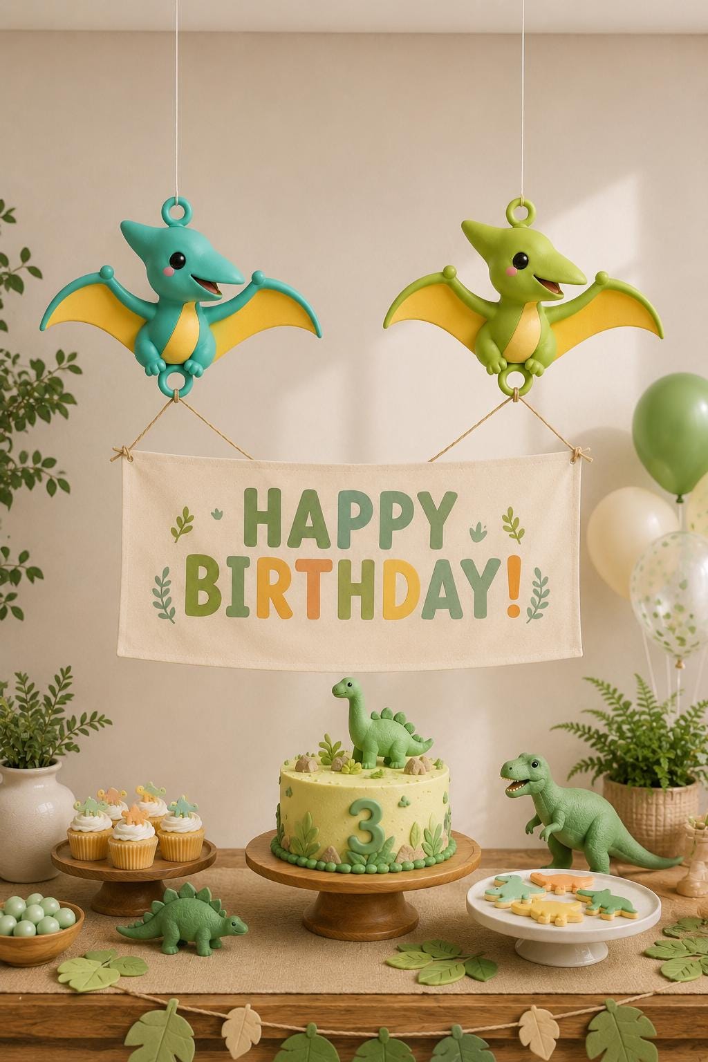 Pterodactyl Banner Prop, Dino Balloon holder,  Dinosaur Party supplies