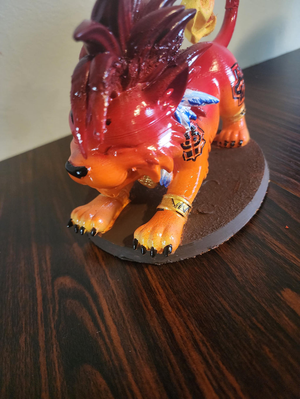 Red XIII , Red 13 , Handpainted 3d printed Figurine OAK 6.5x8.5 collectible