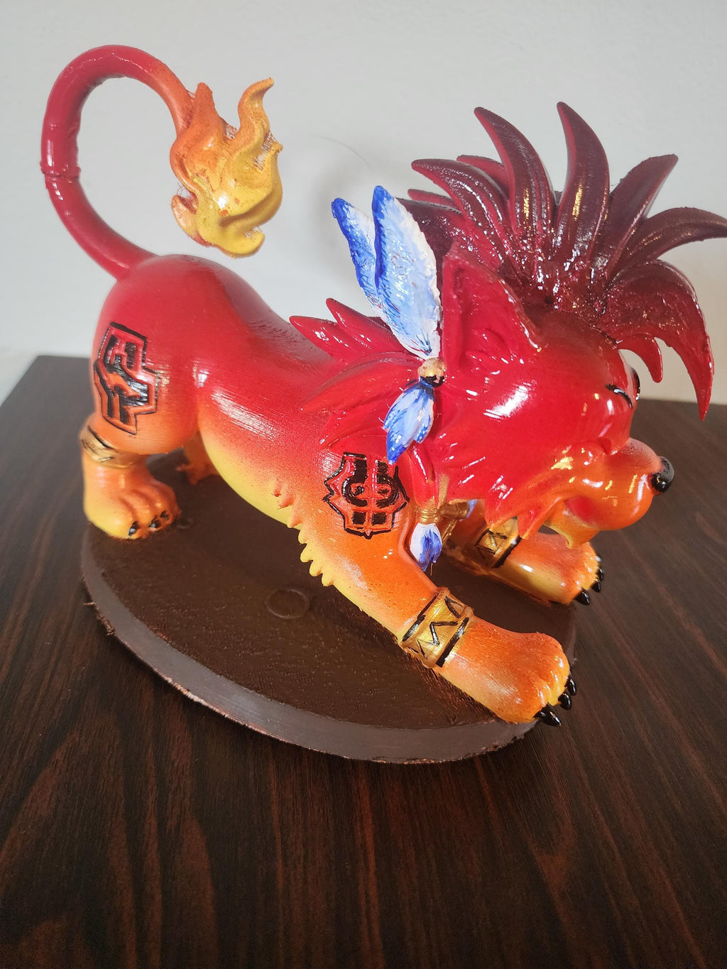 Red XIII , Red 13 , Handpainted 3d printed Figurine OAK 6.5x8.5 collectible