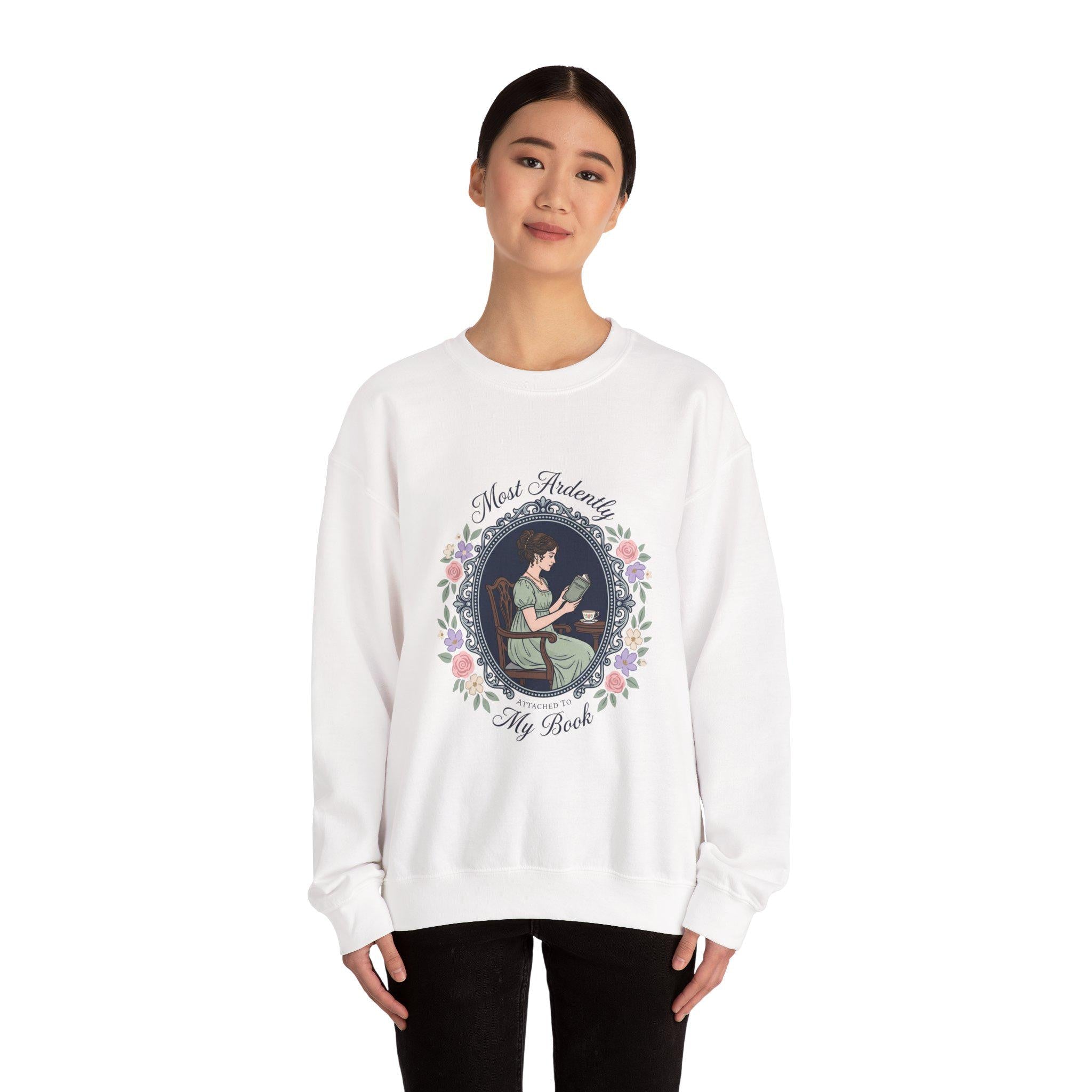 Romantic Book Lover Sweatshirt, Vintage Reading Girl Crewneck, Cottage core Bookish Sweater, Gift for Readers, Regency Aesthetic