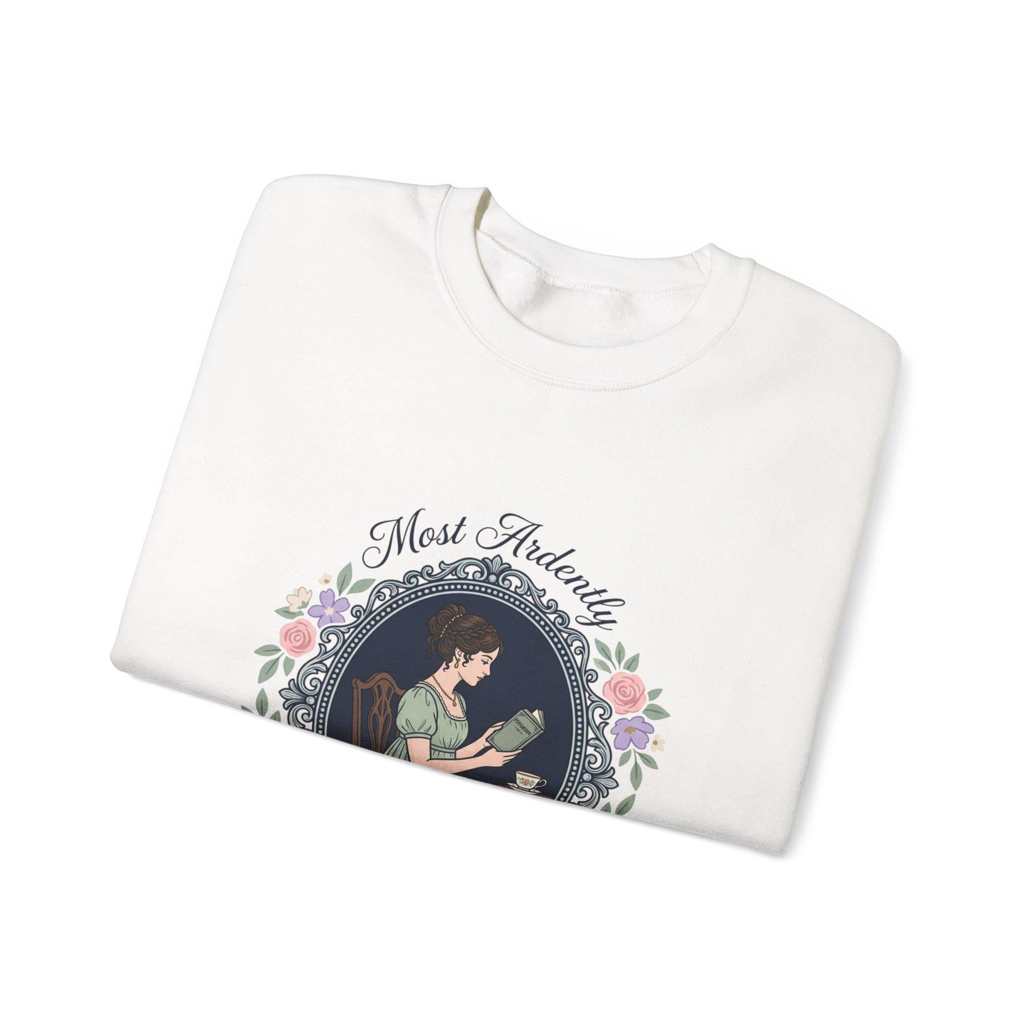 Romantic Book Lover Sweatshirt, Vintage Reading Girl Crewneck, Cottage core Bookish Sweater, Gift for Readers, Regency Aesthetic
