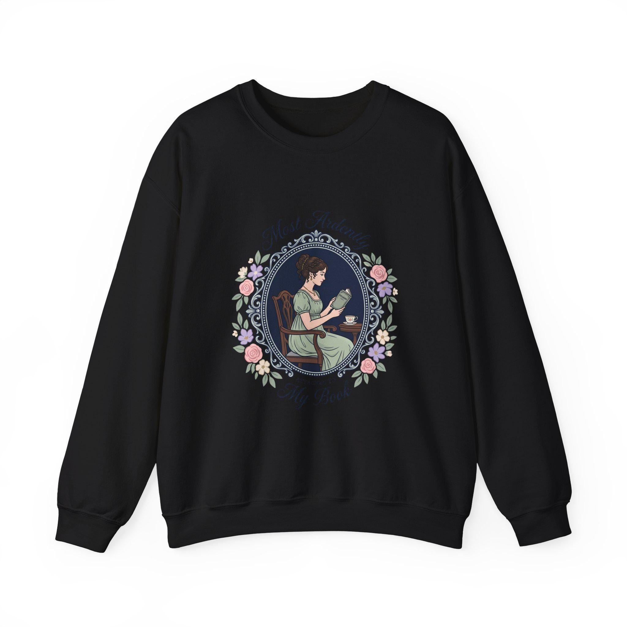 Romantic Book Lover Sweatshirt, Vintage Reading Girl Crewneck, Cottage core Bookish Sweater, Gift for Readers, Regency Aesthetic