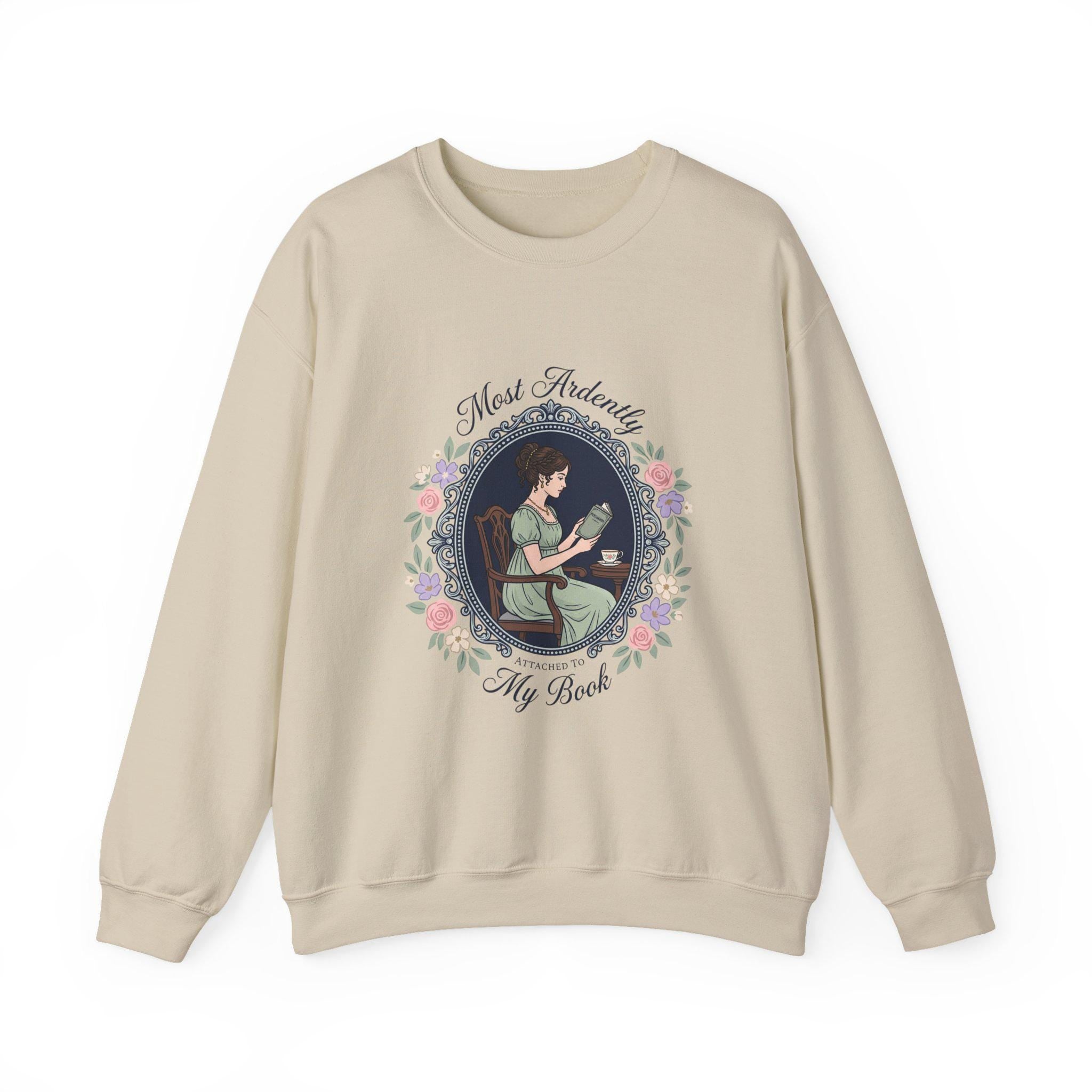 Romantic Book Lover Sweatshirt, Vintage Reading Girl Crewneck, Cottage core Bookish Sweater, Gift for Readers, Regency Aesthetic