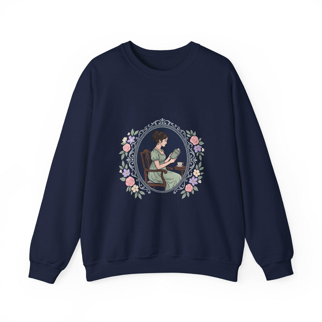 Romantic Book Lover Sweatshirt, Vintage Reading Girl Crewneck, Cottage core Bookish Sweater, Gift for Readers, Regency Aesthetic
