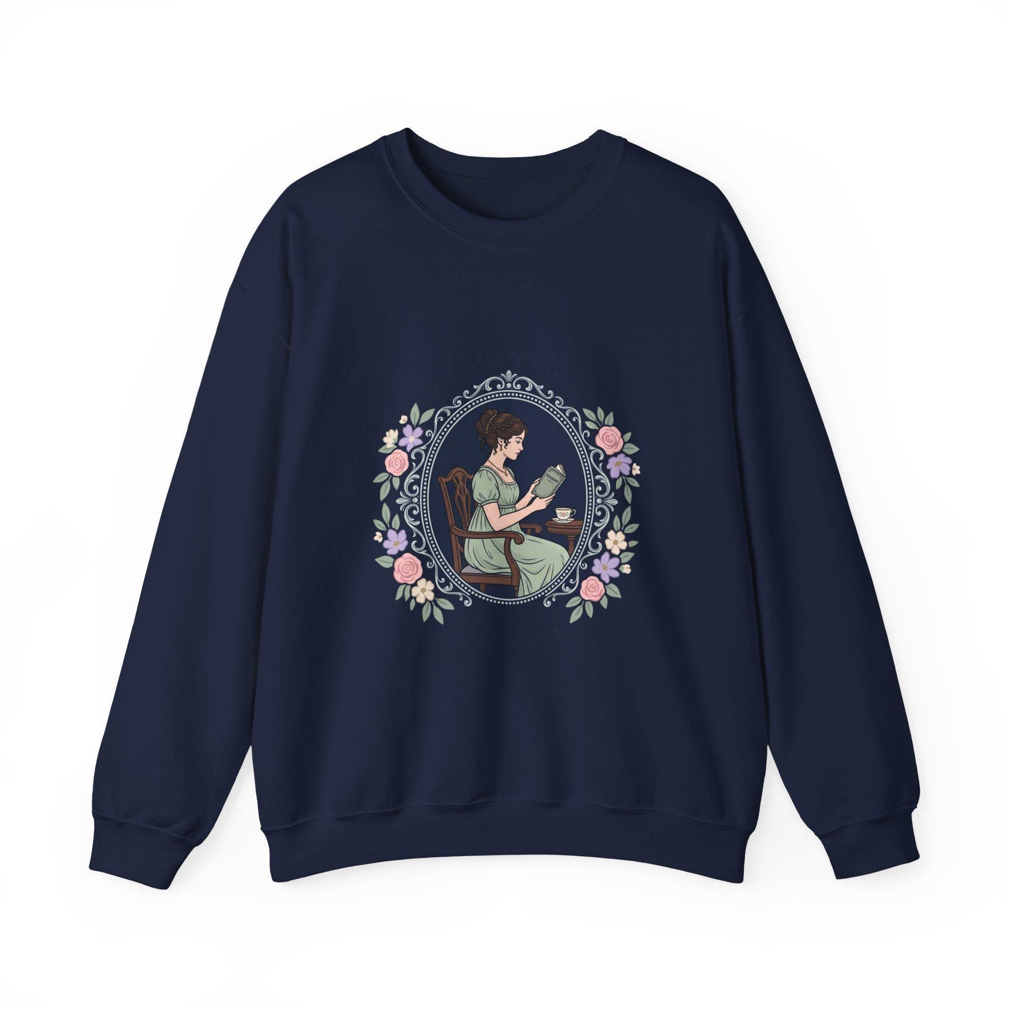 Romantic Book Lover Sweatshirt, Vintage Reading Girl Crewneck, Cottage core Bookish Sweater, Gift for Readers, Regency Aesthetic
