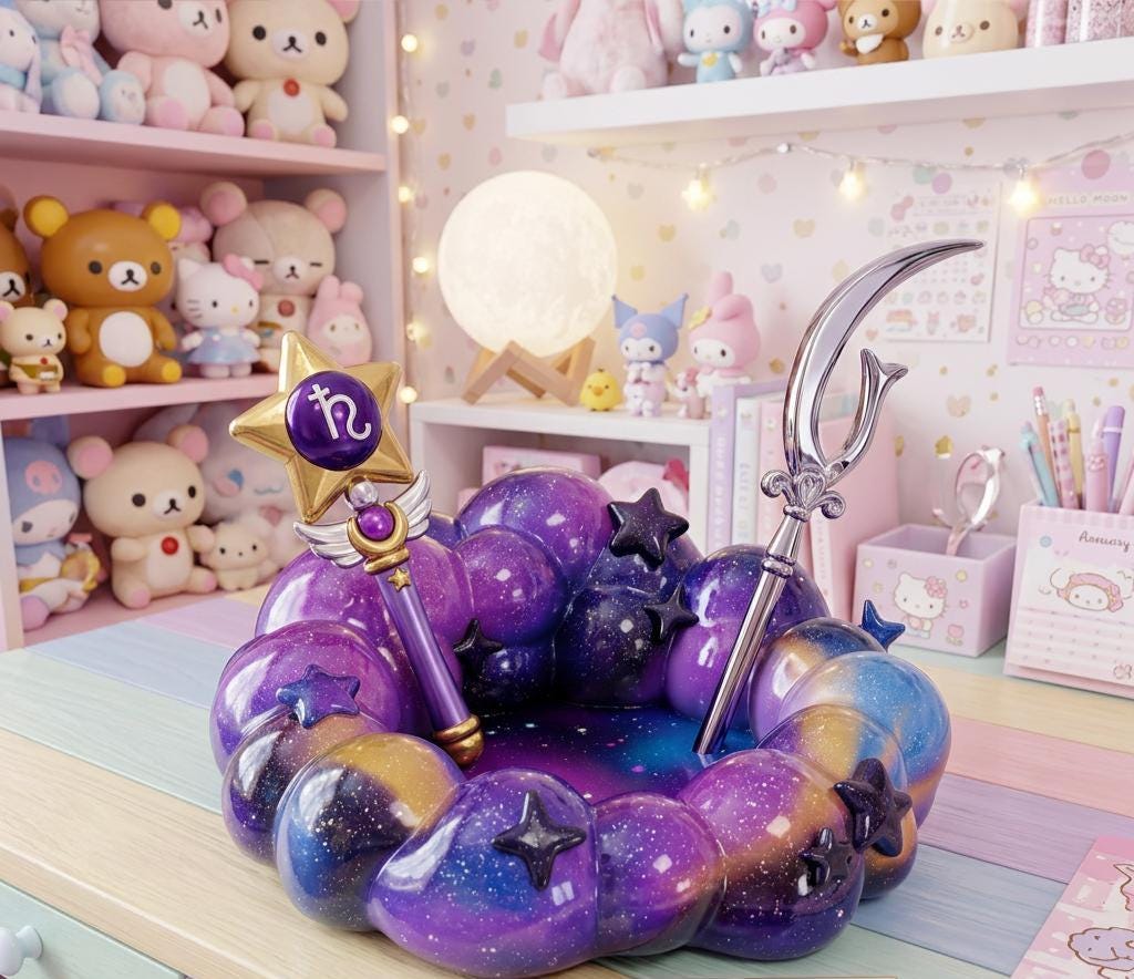 Anime Figure Display Stand , Magical Girl Base | Q Posket Display | Kawaii Diorama Platform | Sailor Saturn Inspired Decor