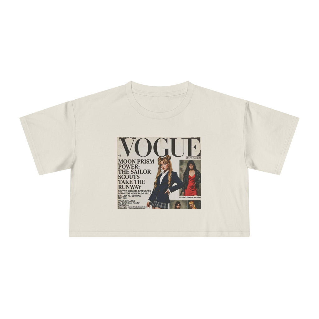 Sailor Magical Girl Tee | Y2K Retro Vogue Magazine Crop Tee | Fashion Editorial Graphic Tee