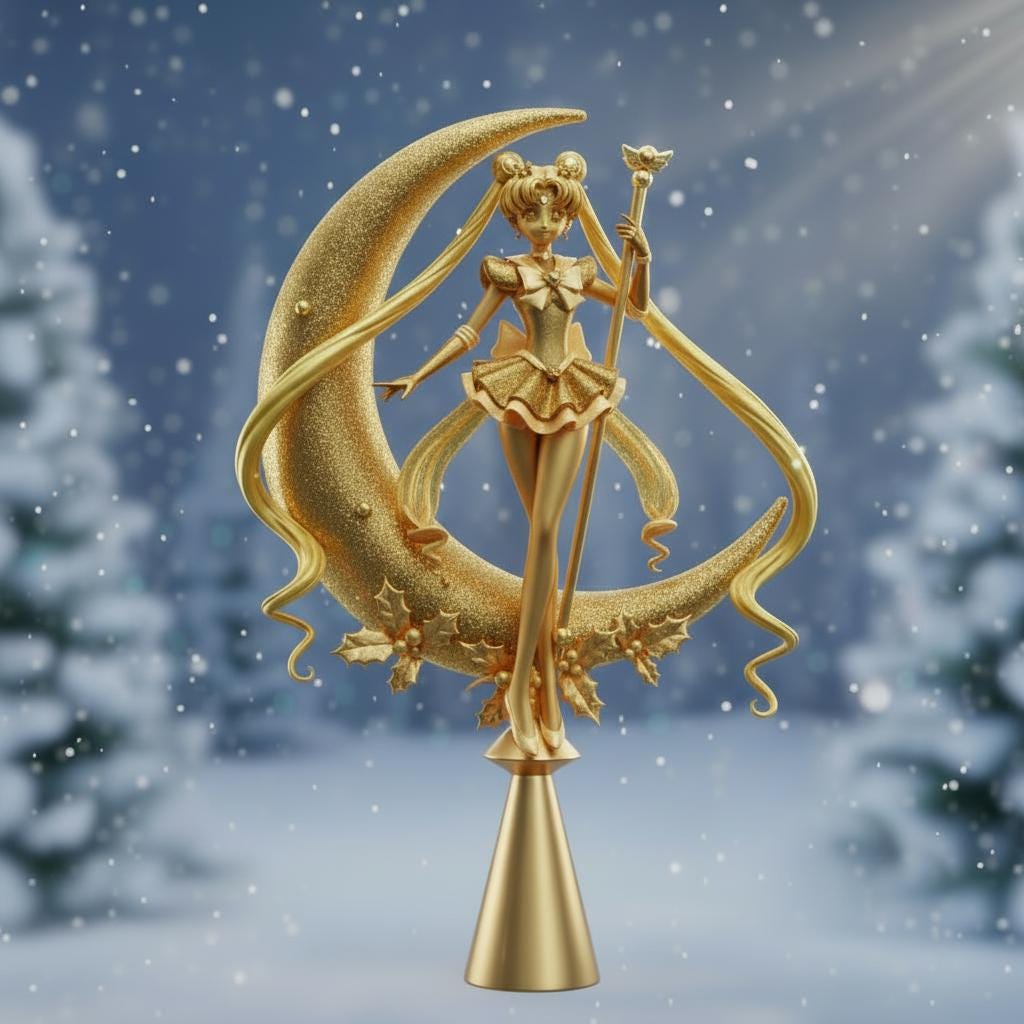 Sailor Magical girl Christmas tree topper Inches Round, gifts, anime, gamers, nerds, moonies, Christmas Gift