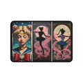 Sailor Magical girl Triptych Illustration Transformation Desk Mat | Anime Moonlit Silhouettes