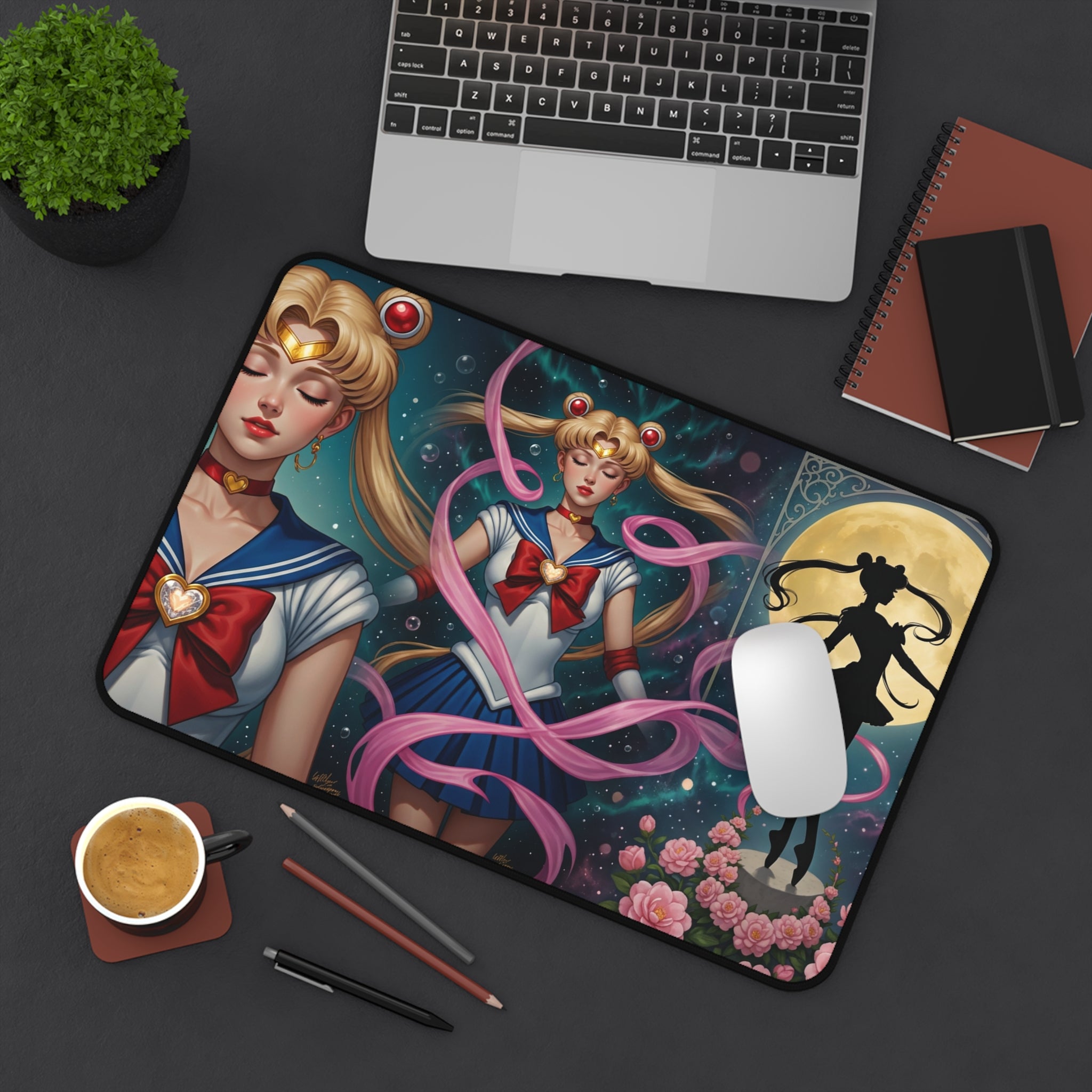 Sailor Moon Inspired Magical Girl Desk Mat | Anime Girl Mouse Pad